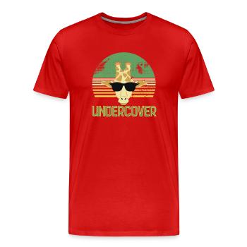 undercover Giraffe Sonnenbrille - Männer Premium Bio T-Shirt - Rot - Vorne - Damien (186cm)