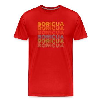 Boriqua Puerto Rico Vintage - Männer Premium Bio T-Shirt - Rot - Vorne - Damien (186cm)