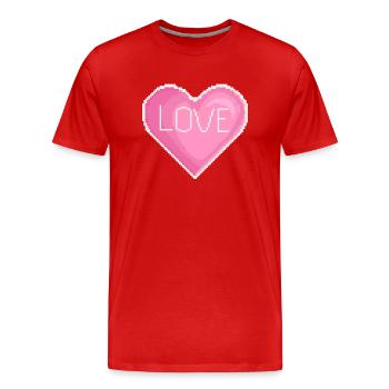 Herz - Männer Premium Bio T-Shirt - Rot - Vorne - Damien (186cm)