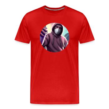 Payeur - Grafitti - T-shirt bio Premium Homme - rouge - Devant - Damien (186cm)