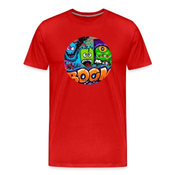 Grafitti Monster Boom - Men's Premium Organic T-Shirt - red - Front - Damien (186cm)