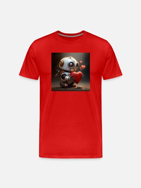 Love Robot - Männer Premium Bio T-Shirt - Rot