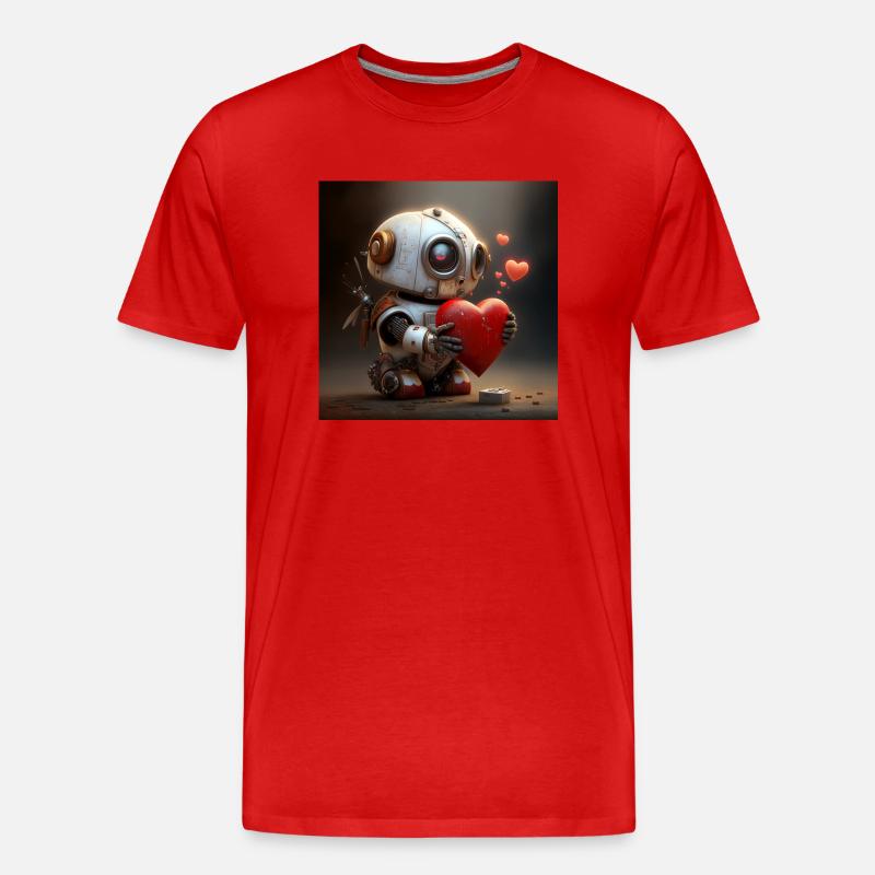 Love Robot - Männer Premium Bio T-Shirt - Rot