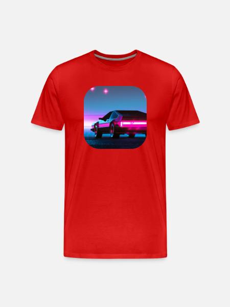 Back To The 80's | Synthwave - Men's Premium Organic T-Shirt - red