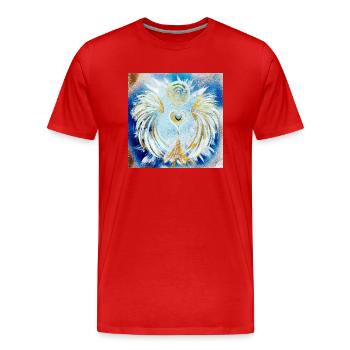 Herzengel Reichtums Bewusstsein - Männer Premium Bio T-Shirt - Rot - Vorne - Damien (186cm)