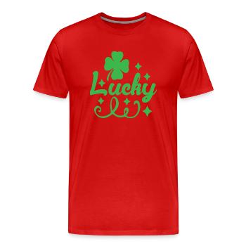 Lucky - Men's Premium Organic T-Shirt - red - Front - Damien (186cm)