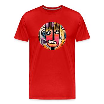 Graffiti Art mural - T-shirt bio Premium Homme - rouge - Devant - Damien (186cm)