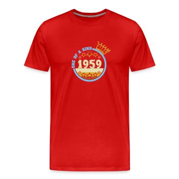 A 1959 - Men's Premium Organic T-Shirt - red - Front - Damien (186cm)