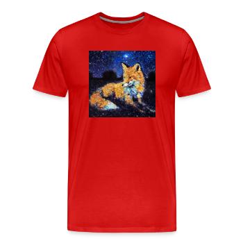 Fuchs unter einem Sternenhimmel - Männer Premium Bio T-Shirt - Rot - Vorne - Damien (186cm)