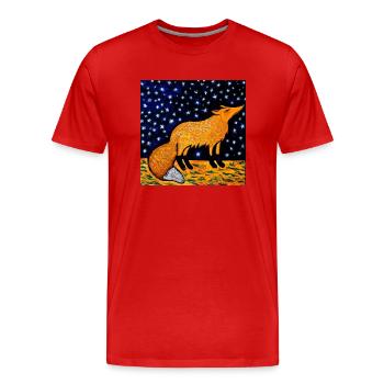 Fuchs unter einem Sternenhimmel - Männer Premium Bio T-Shirt - Rot - Vorne - Damien (186cm)