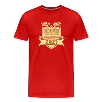 Oma 2021 - Männer Premium Bio T-Shirt - Rot - Vorne - Damien (186cm)
