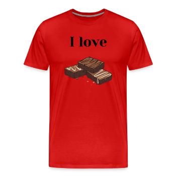 I love Brownies. - Männer Premium Bio T-Shirt - Rot - Vorne - Damien (186cm)