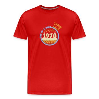 of 1970 - Men's Premium Organic T-Shirt - red - Front - Damien (186cm)