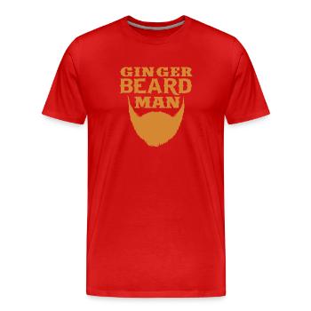 Homme à barbe gingembre - T-shirt bio Premium Homme - rouge - Devant - Damien (186cm)