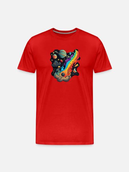 Kosmos og planeter tegneseriekunst #cosmos - Herre Premium T-shirt økologisk - rød