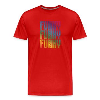 Funky Vintage - T-shirt bio Premium Homme - rouge - Devant - Damien (186cm)