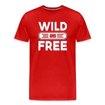 Wild And Free - Männer Premium Bio T-Shirt - Rot - Vorne - Damien (186cm)