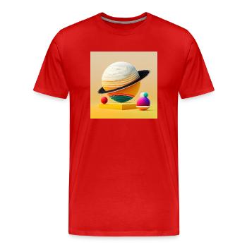 Colonisation de Saturne - T-shirt bio Premium Homme - rouge - Devant - Damien (186cm)