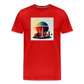 Colonisation de Mars - T-shirt bio Premium Homme - rouge - Devant - Damien (186cm)