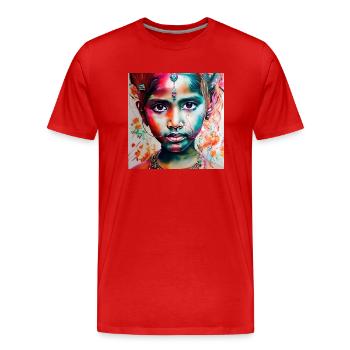 Fillette - T-shirt bio Premium Homme - rouge - Devant - Damien (186cm)