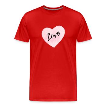 Valentine's day - Heart with love - Men's Premium Organic T-Shirt - red - Front - Damien (186cm)