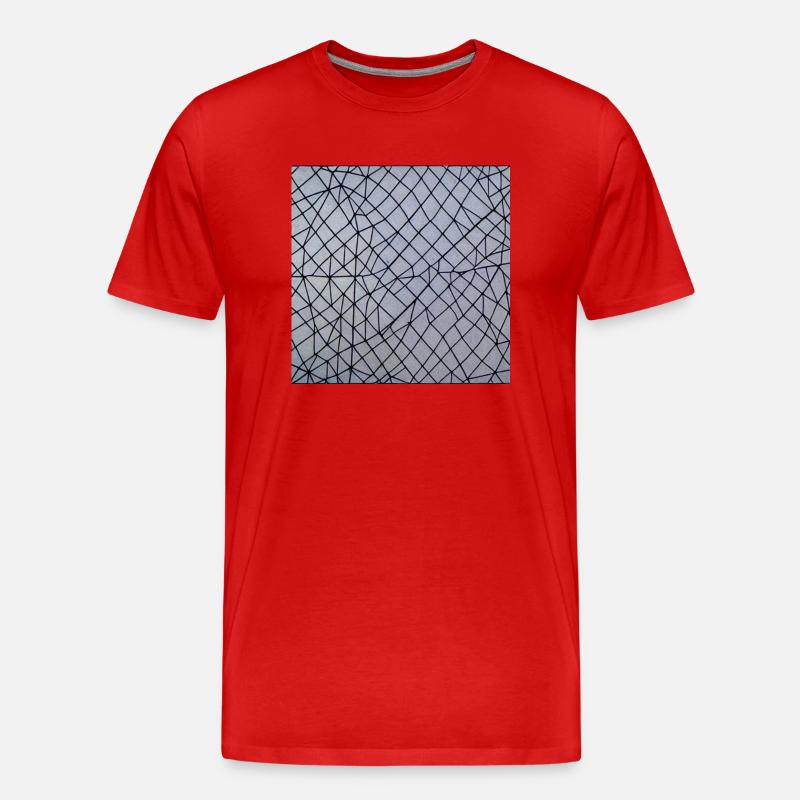 Abstrakte Kunst Gitternetz - Männer Premium Bio T-Shirt - Rot