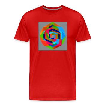 Abstrakte Geometrie Rose - Männer Premium Bio T-Shirt - Rot - Vorne - Damien (186cm)