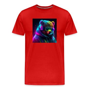 Ours de jeu cool - T-shirt bio Premium Homme - rouge - Devant - Damien (186cm)