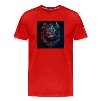 Katzen Maske - Männer Premium Bio T-Shirt - Rot - Vorne - Damien (186cm)