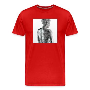 Person, die schweigend wegschaut - Männer Premium Bio T-Shirt - Rot - Vorne - Damien (186cm)