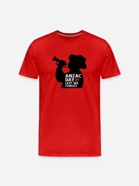 Trumpeter on Anzac Day - Men's Premium Organic T-Shirt - red