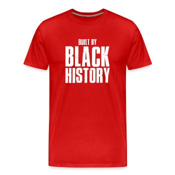 Construit par Black History - T-shirt bio Premium Homme - rouge - Devant - Damien (186cm)