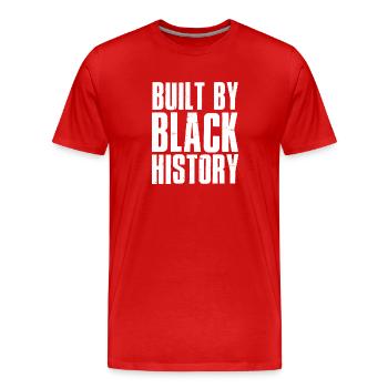 Construit par Black History - T-shirt bio Premium Homme - rouge - Devant - Damien (186cm)
