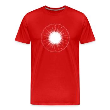 Cosmic Mirror Energie - Männer Premium Bio T-Shirt - Rot - Vorne - Damien (186cm)