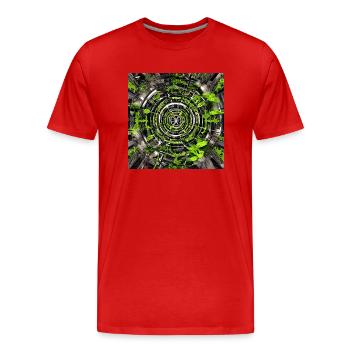 Abstrakte Ebenen aus Pflanzen - Männer Premium Bio T-Shirt - Rot - Vorne - Damien (186cm)