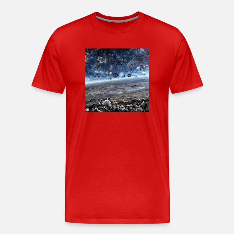 Zerstörte Erde - Männer Premium Bio T-Shirt - Rot