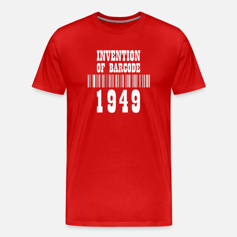 Invention of Barcode 1949 – white - Männer Premium Bio T-Shirt - Rot