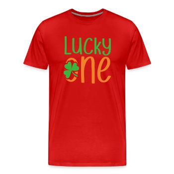Lucky One St. Patrick's Day - Men's Premium Organic T-Shirt - red - Front - Damien (186cm)