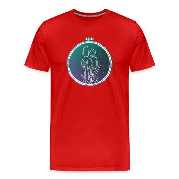 Tulpen - Männer Premium Bio T-Shirt - Rot - Vorne - Damien (186cm)
