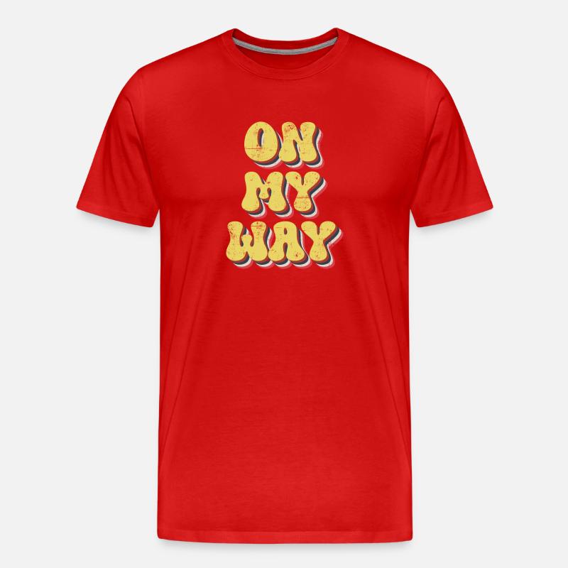 On my Way - Männer Premium Bio T-Shirt - Rot