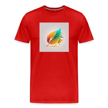feuille de couleur - T-shirt bio Premium Homme - rouge - Devant - Damien (186cm)