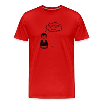 Das berühmt berüchtigte Blaulichtwasser - Männer Premium Bio T-Shirt - Rot - Vorne - Damien (186cm)