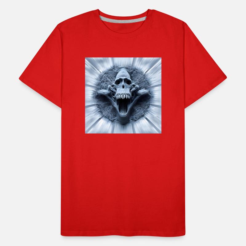 Affenschädel, Monkey Skull, Schädel, Digital Art Men's Premium Organic T-Shirt