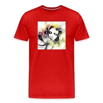 Mystical white ghost digital art - Men's Premium Organic T-Shirt - red - Front - Damien (186cm)