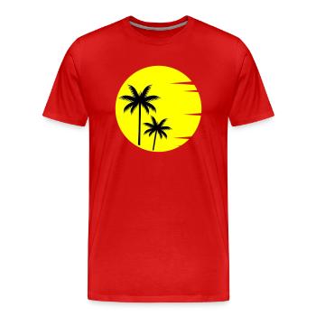 Sunset - Men's Premium Organic T-Shirt - red - Front - Damien (186cm)