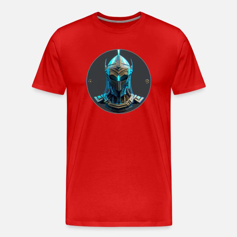 Kriegshelm| Krieger| Helm - Männer Premium Bio T-Shirt - Rot