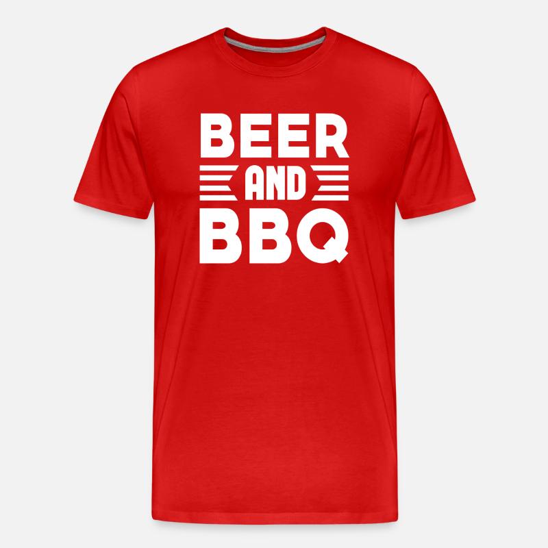 Beer And BBQ - Männer Premium Bio T-Shirt - Rot