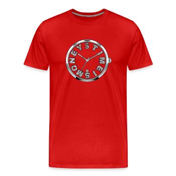 Zeit ist Geld - Männer Premium Bio T-Shirt - Rot - Vorne - Damien (186cm)