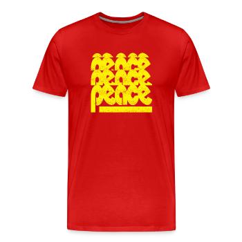 Friede - Männer Premium Bio T-Shirt - Rot - Vorne - Damien (186cm)