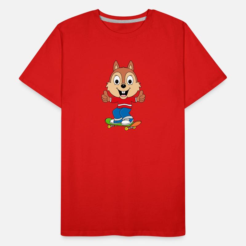 SKATEBOARD - EICHHÖRNCHEN - TIER - TIERISCH - GUT Männer Premium Bio T-Shirt